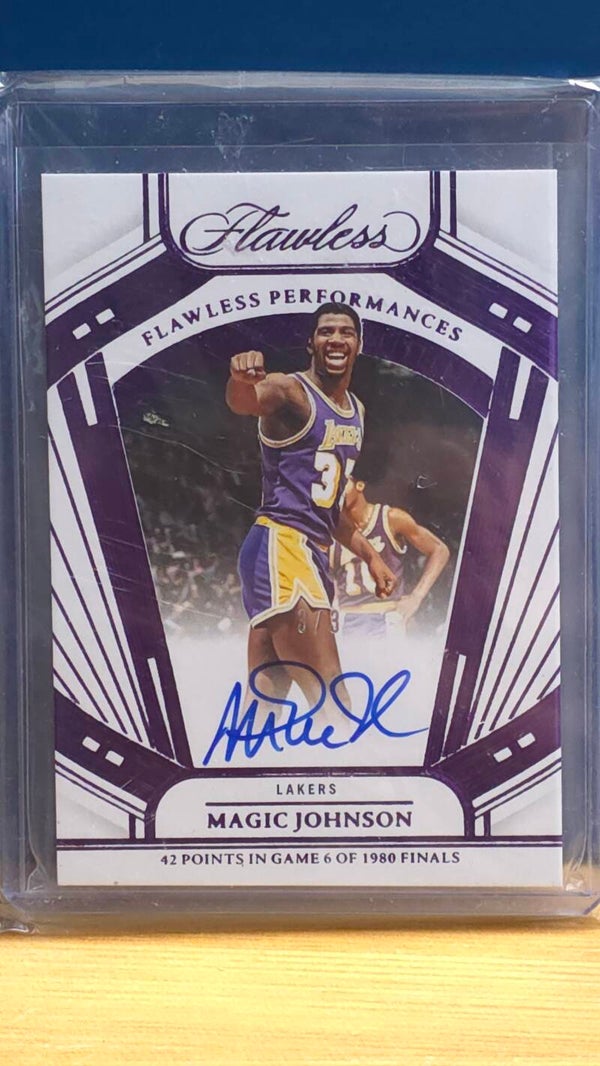 2023-24 Panini Flawless Performances Magic Johnson Auto 3/3 RARE RC ICON