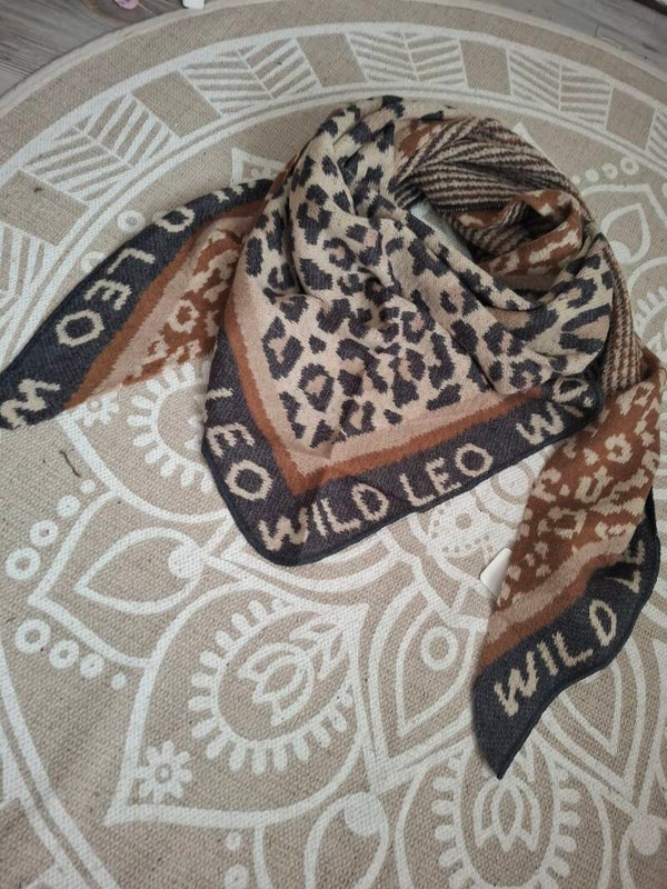 DREIECKTUCH Wild Leo ANTHRAZIT/BEIGE