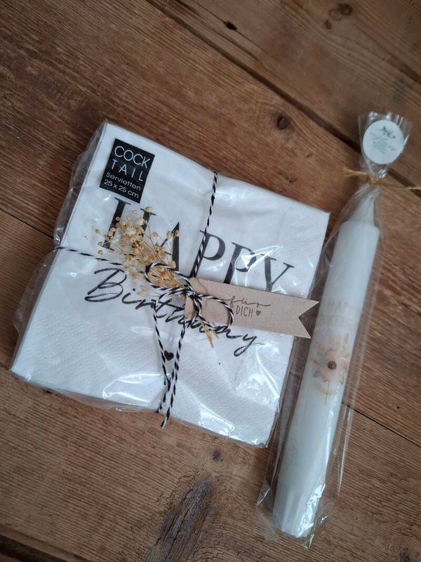 GESCHENKSET mit Kerze HAPPY BIRTDAY