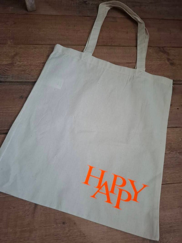 BAUMWOLLTASCHE Happy neonorange,natur