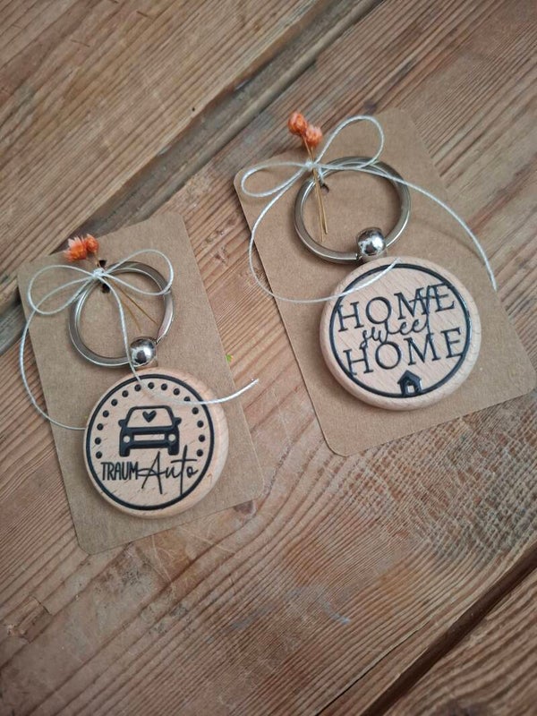 SCHLÜSSELANHÄNGER Holz RUND