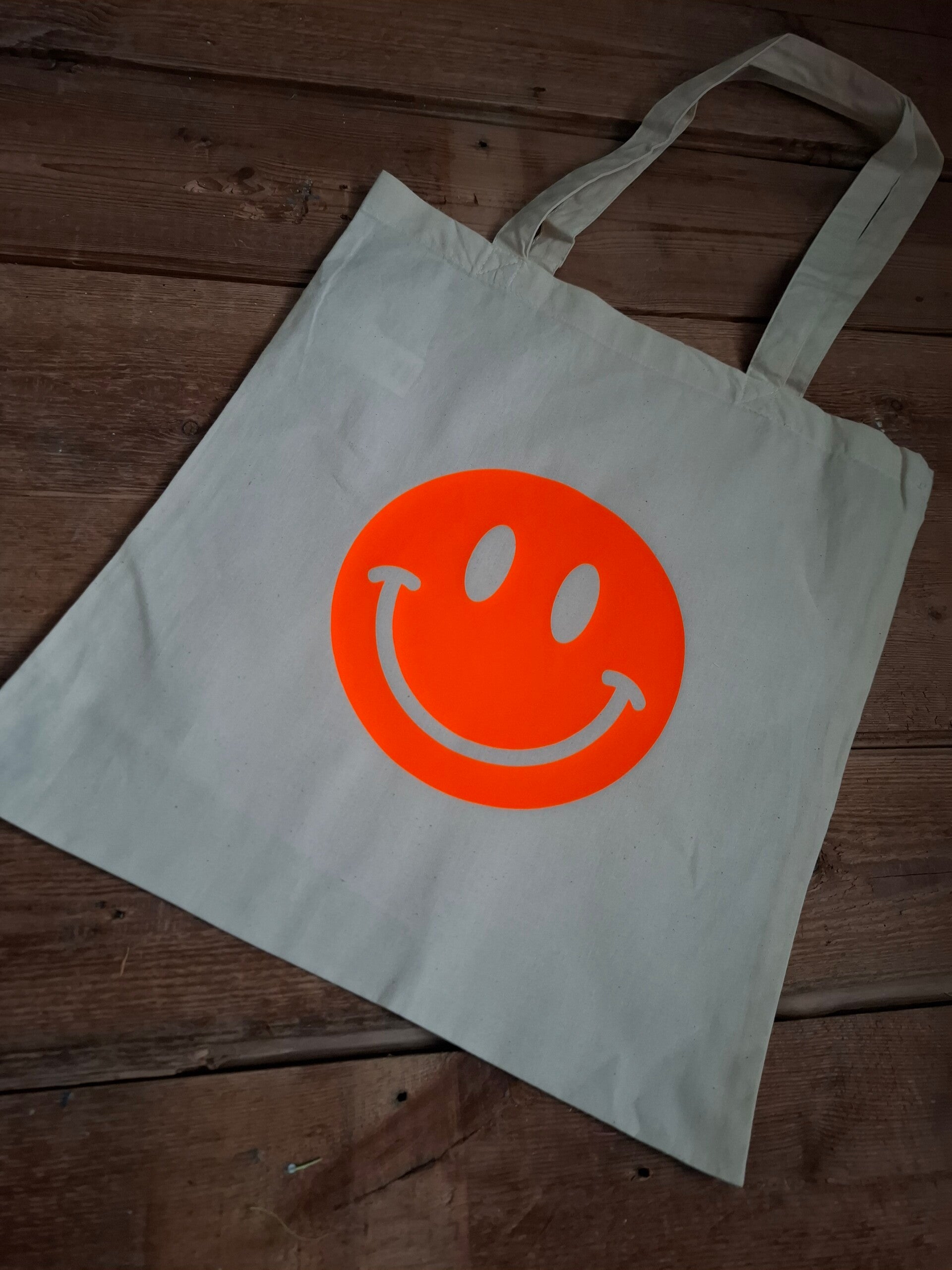 BAUMWOLLTASCHE Smiley NEONORANGE