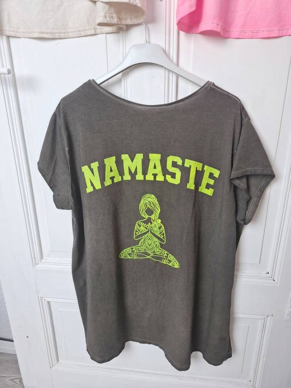 TSHIRT Namaste DUNKELGRAU/GELB