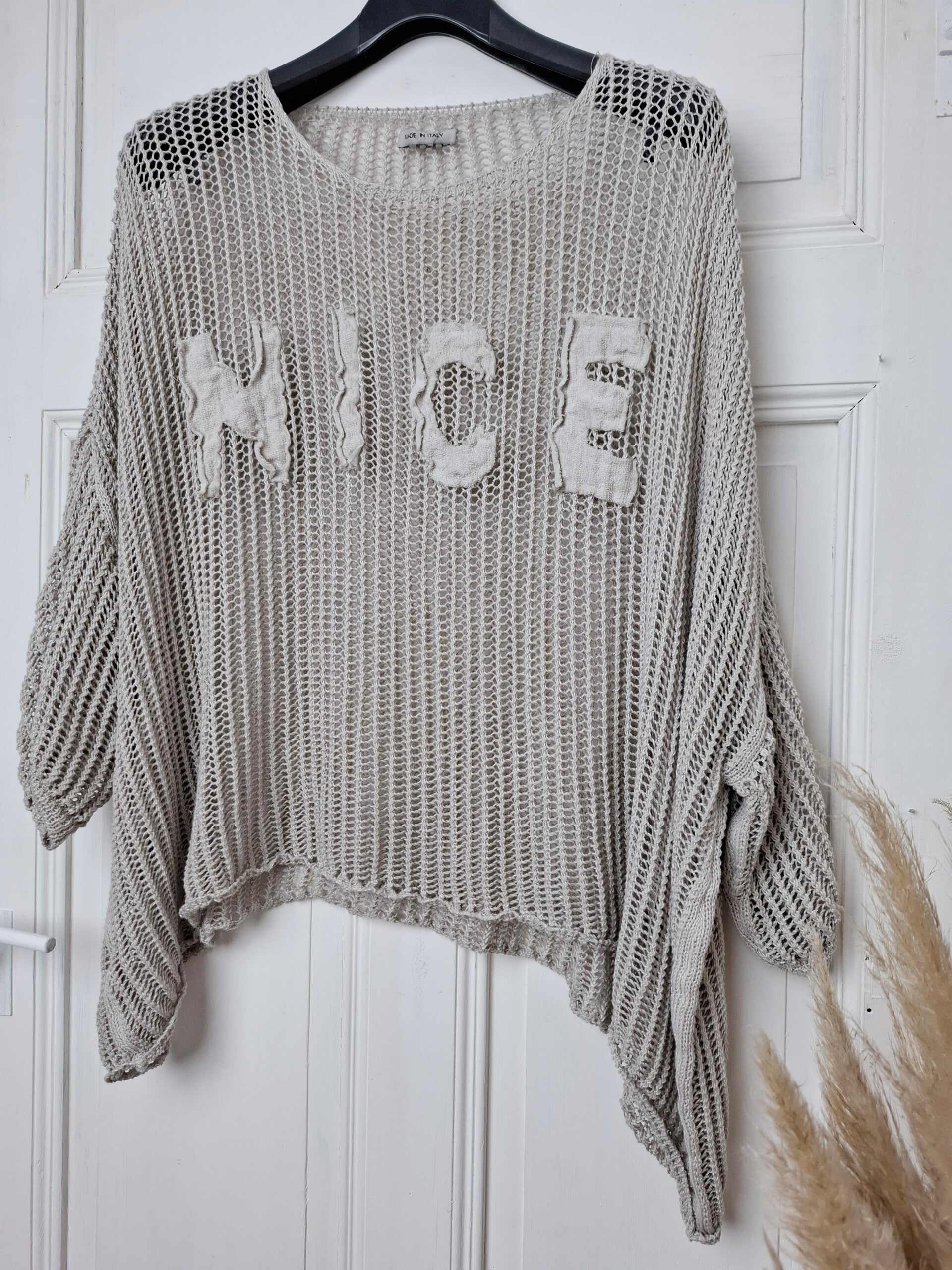 HÄKEL PULLOVER taupe
