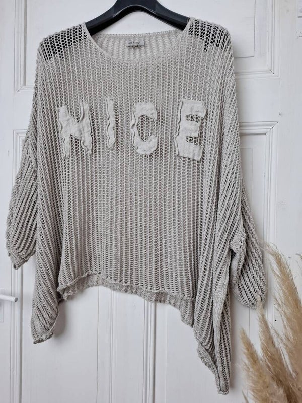 HÄKEL PULLOVER taupe