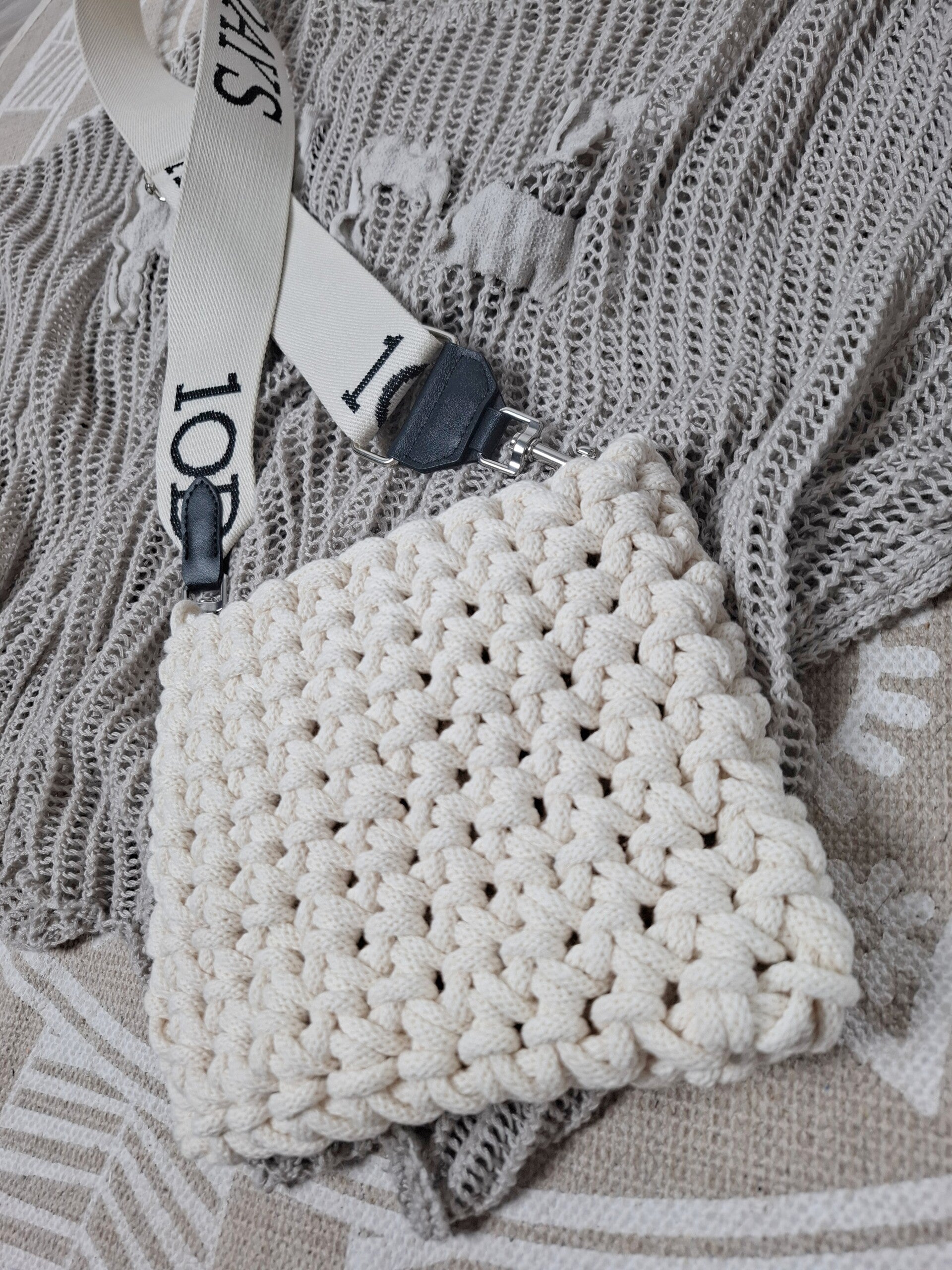 GEHÄKELTE Tasche CREME