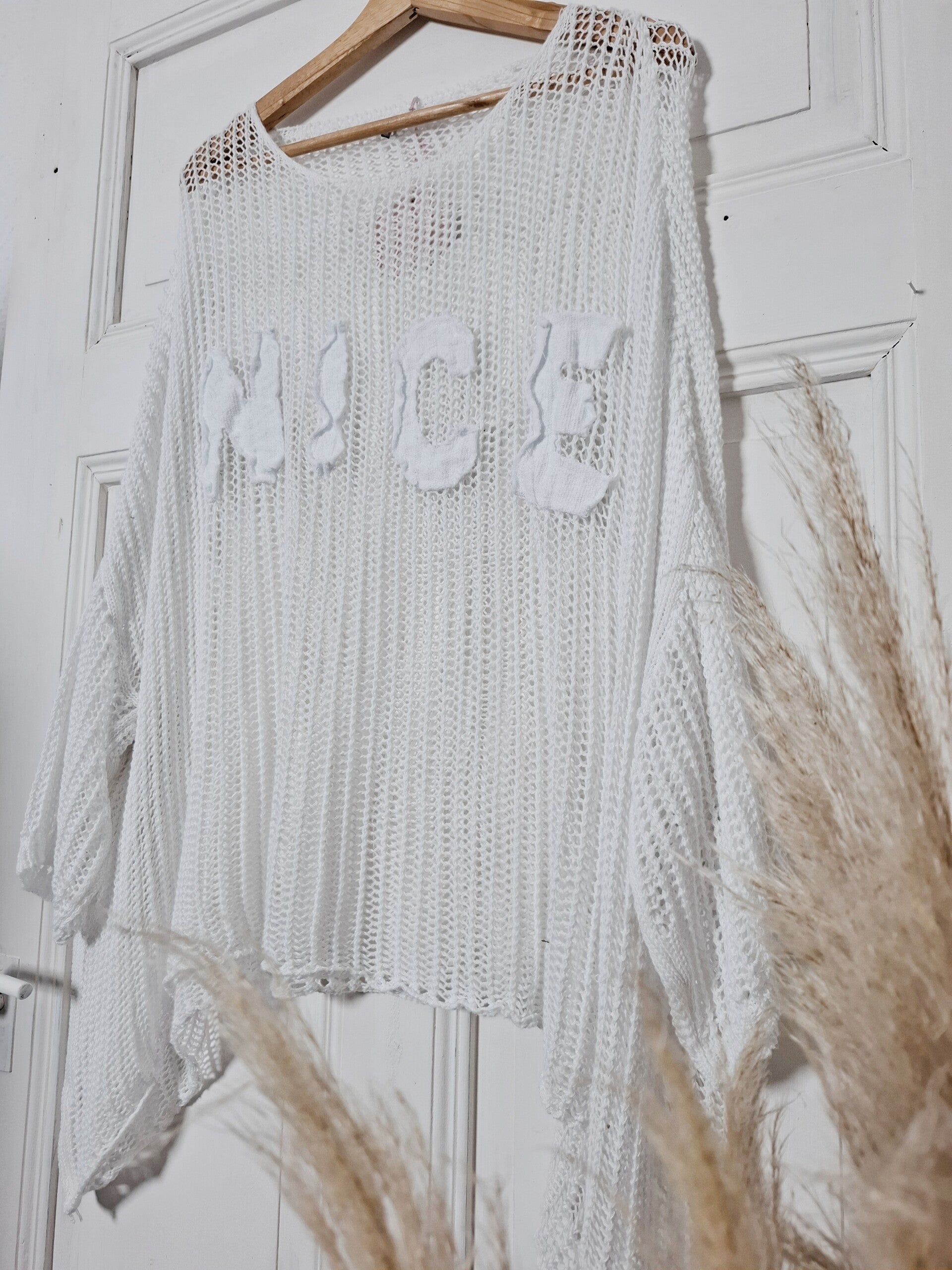 HÄKEL PULLOVER weiß