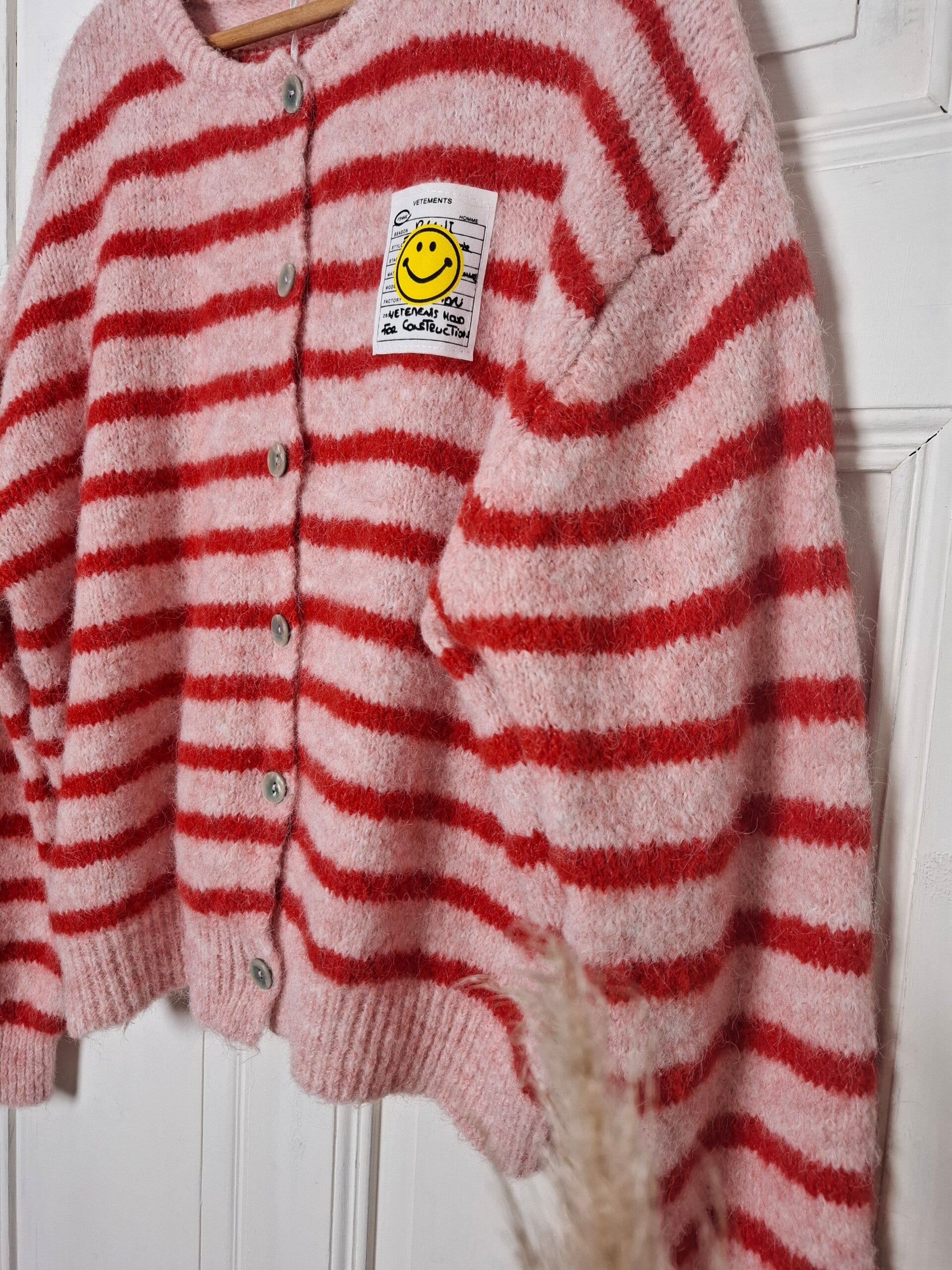 CARDIGAN Smile Stripes ROT/ROSA