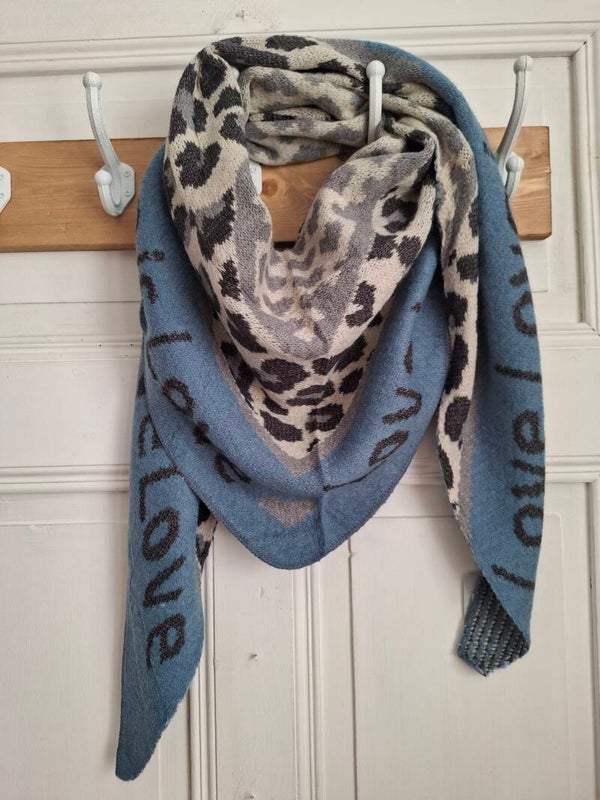 WOLLSCHAL Blau/beige