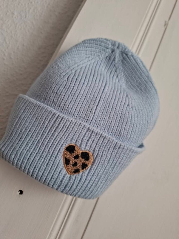 STRICKMÜTZE hellblau LEO HERZ