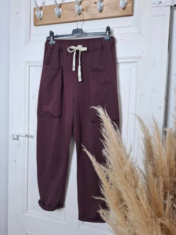 HOSE Joggingstyle BURGUNDY