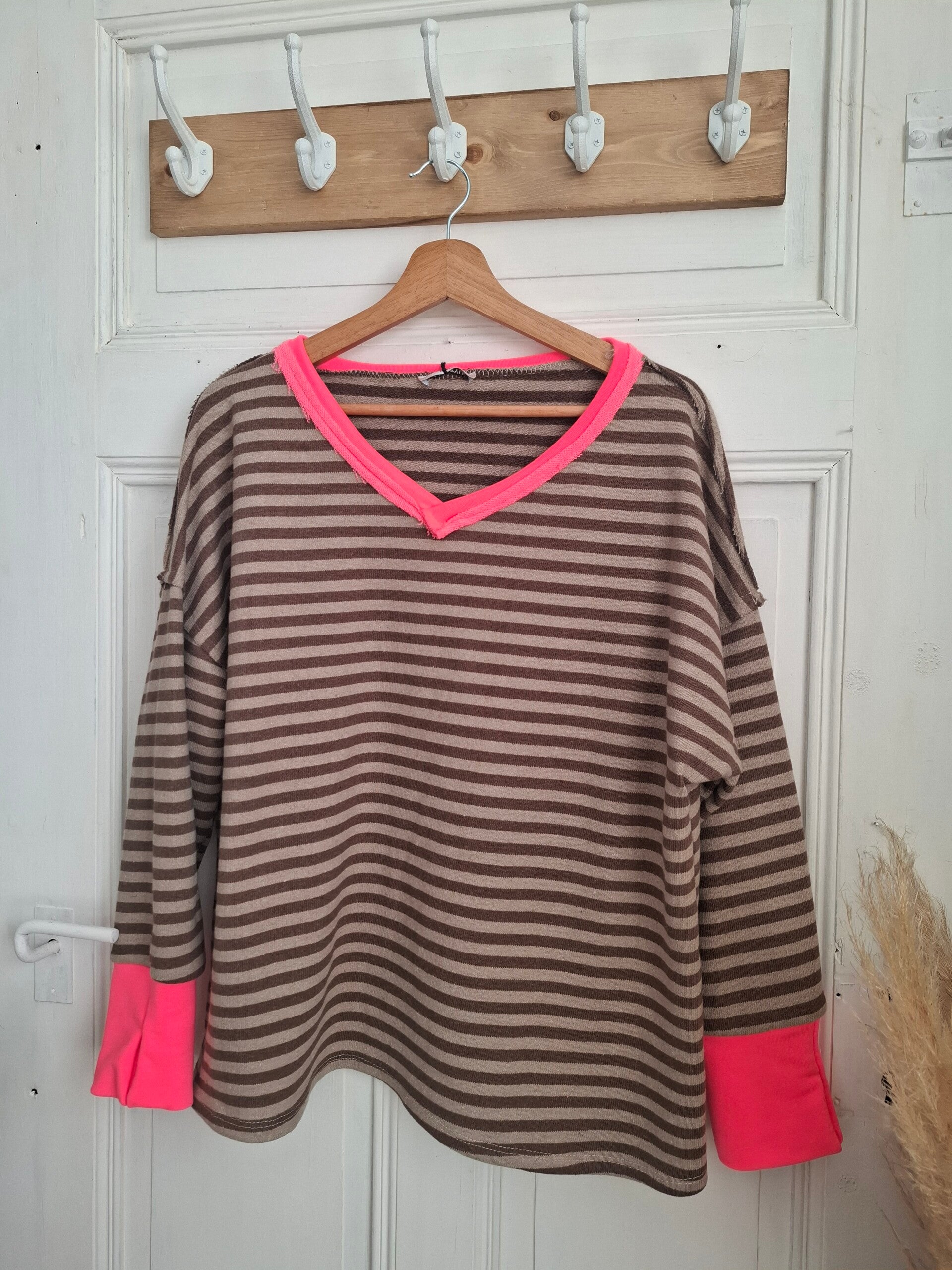 SWEATER Streifen BRAUN/BEIGE