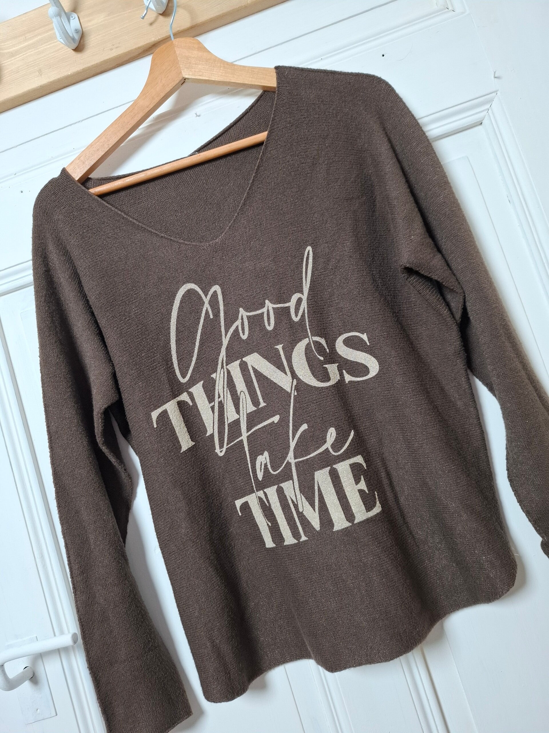 FEINSTRICK Pullover BRAUN