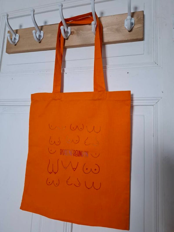 BAUMWOLLTASCHE Busenfreundin ORANGE/ROT