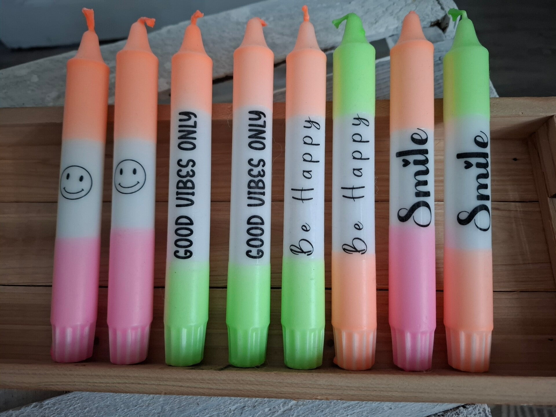 STABKERZEN handgefärbt NEON