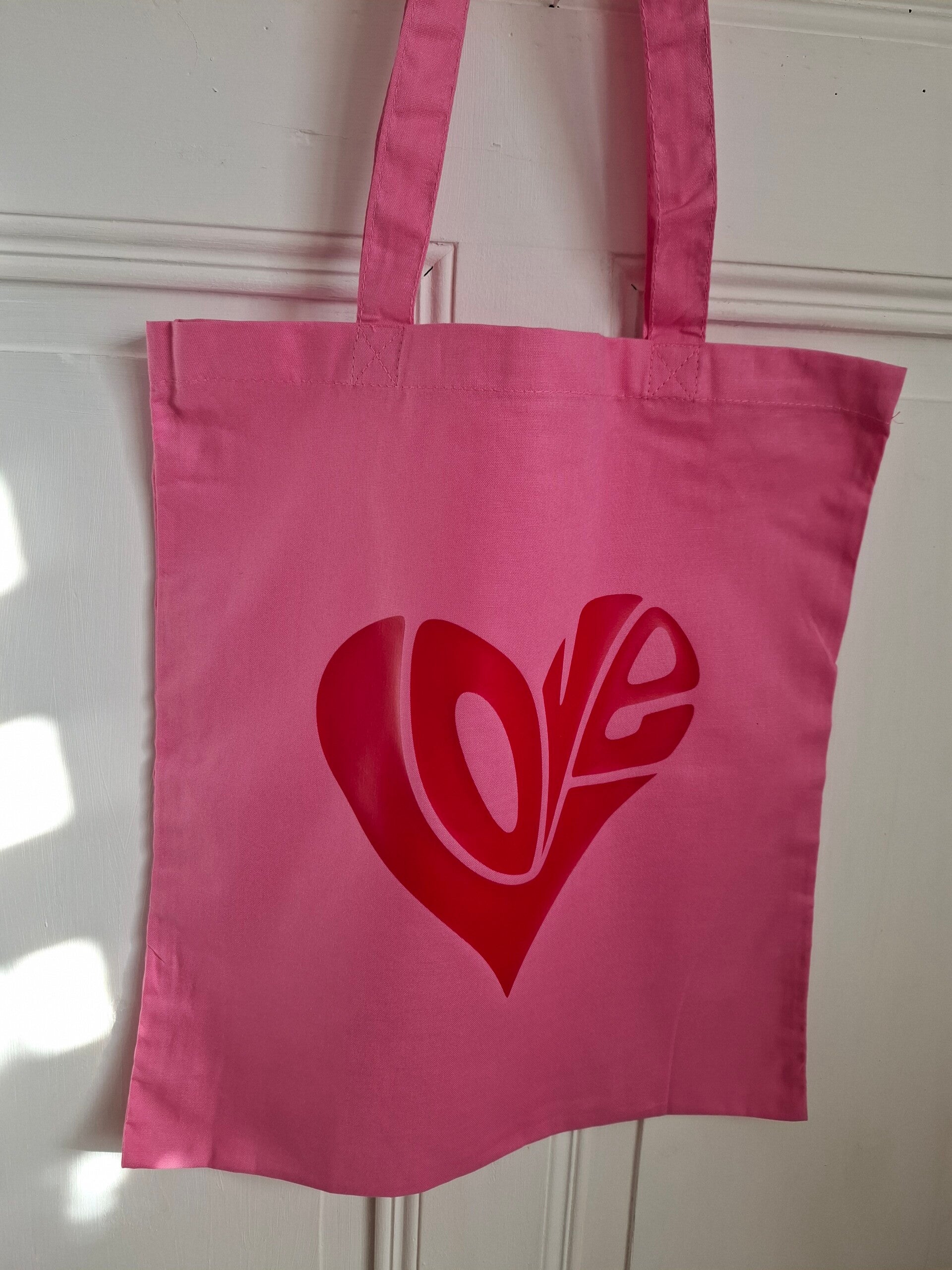 BAUMWOLLTASCHE Love ROSA/ROT