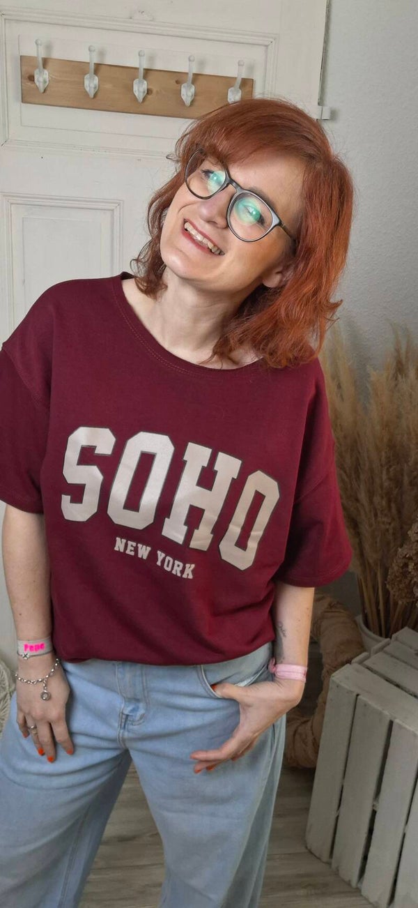 T-Shirt SOHO New York – Weinrot