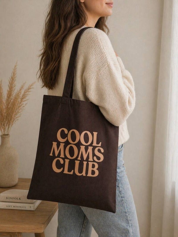 Shopper „Cool Moms Club“ – Braun/Beige