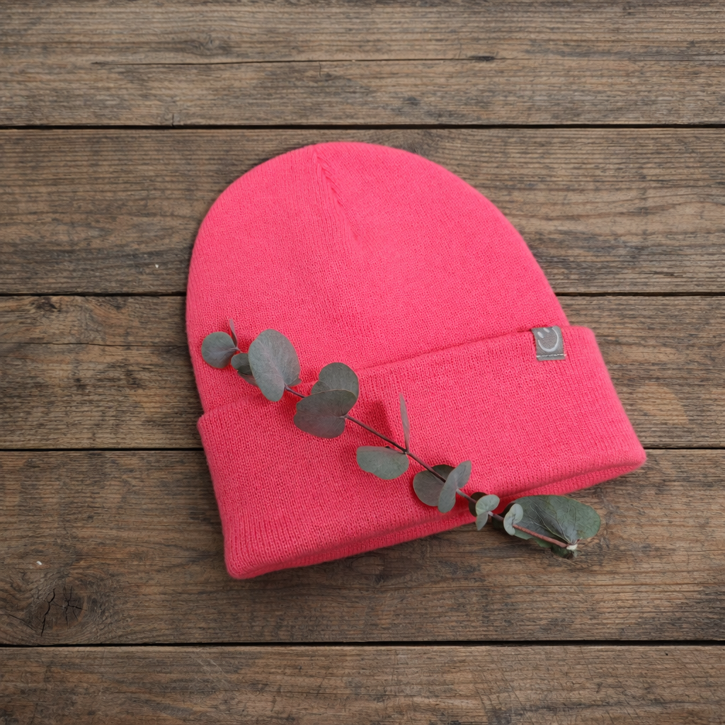 STRICKBEANIE Smiley NEONPINK