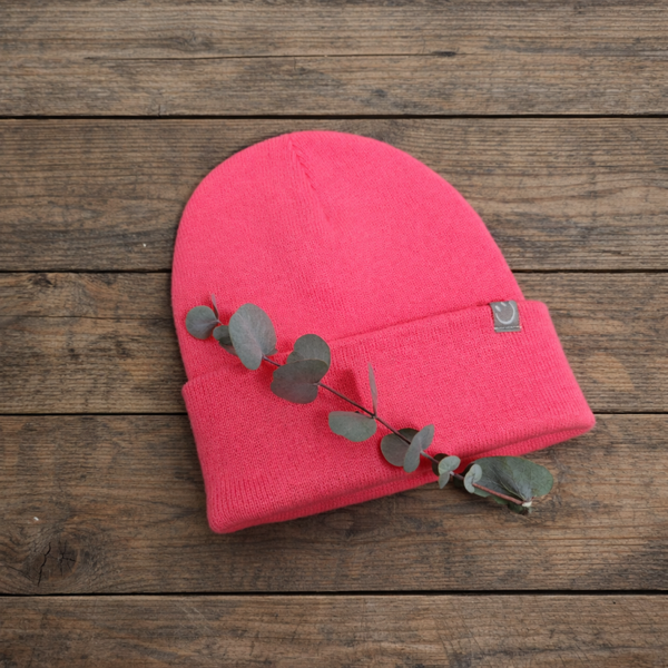 STRICKBEANIE Smiley NEONPINK