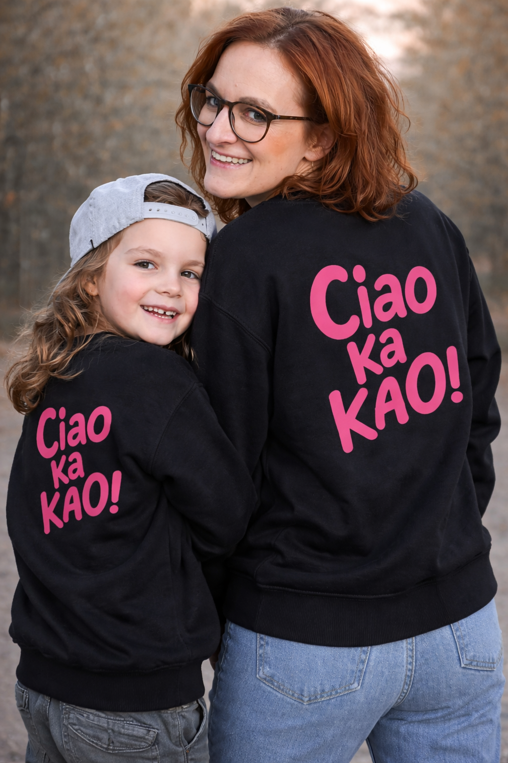 SWEATER "Ciao Ka Kao" MAMA & MINI schwarz