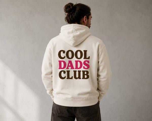 COOL DADS CLUB Hoodie Natur | Herren Hoodie mit pinken Details