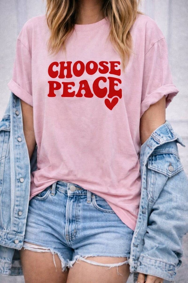OVERSIZE Shirt "CHOOSE PEACE" rosa