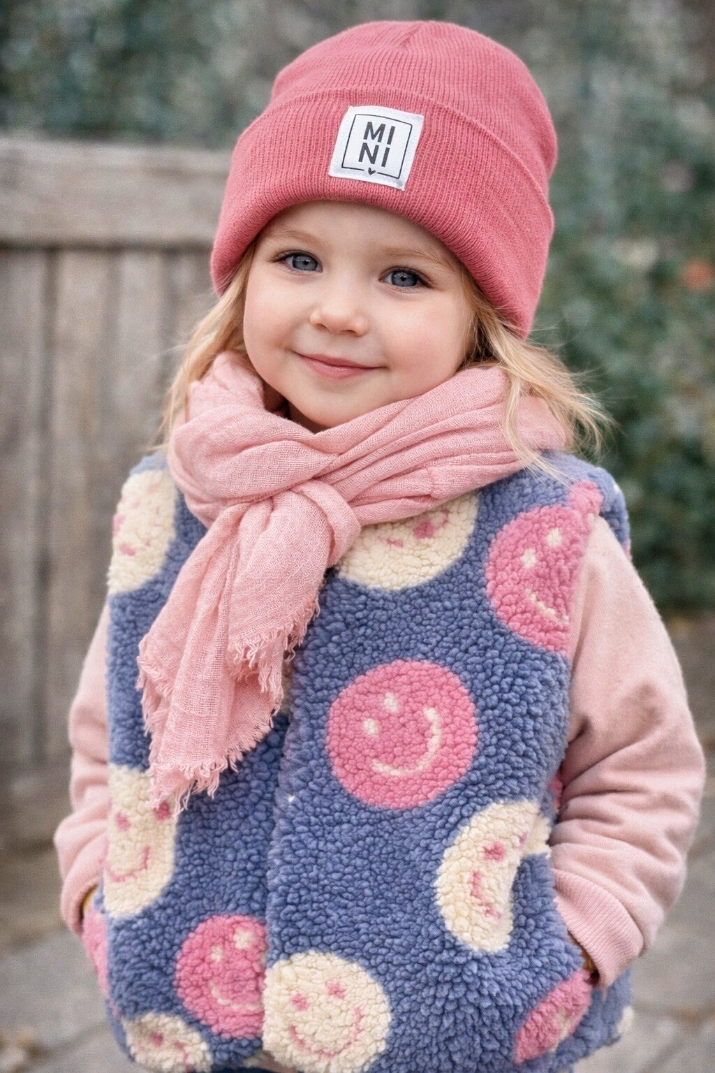 HANDGENÄHTE Teddyweste SMILEY