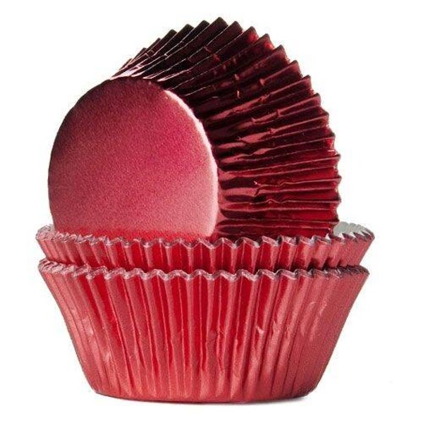 HOM baking cups metallic rood