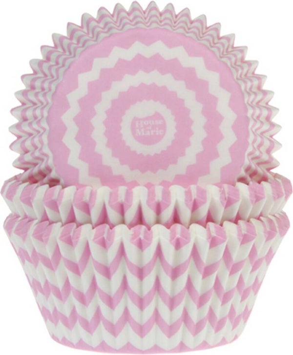 HOM Baking cups chevron roze