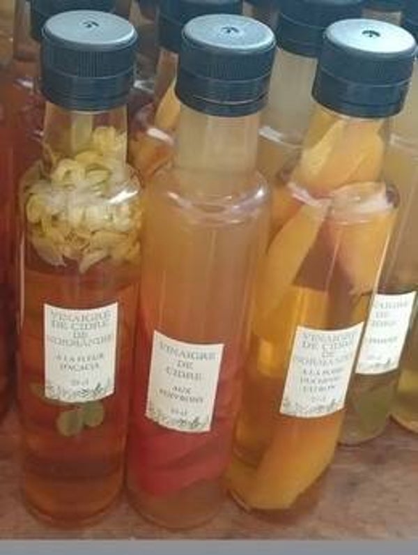 Lot de 3 bouteilles de vinaigre de cidre avec arôme (NOUVELLE GAMME)
