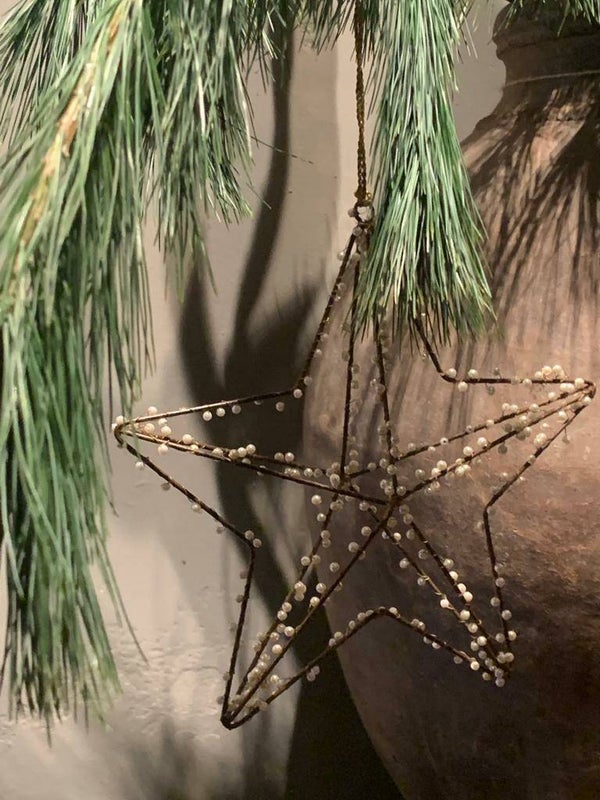 Kerst ster met parels groot