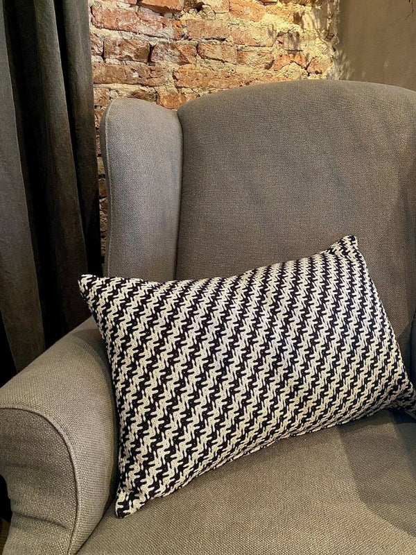 Kussen rechthoek zwart/ wit