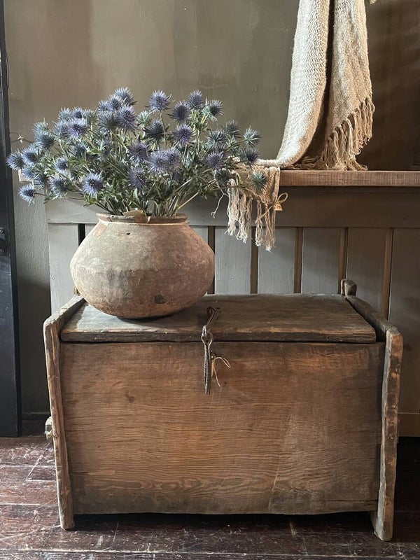 Unieke oude houten pot/kruik