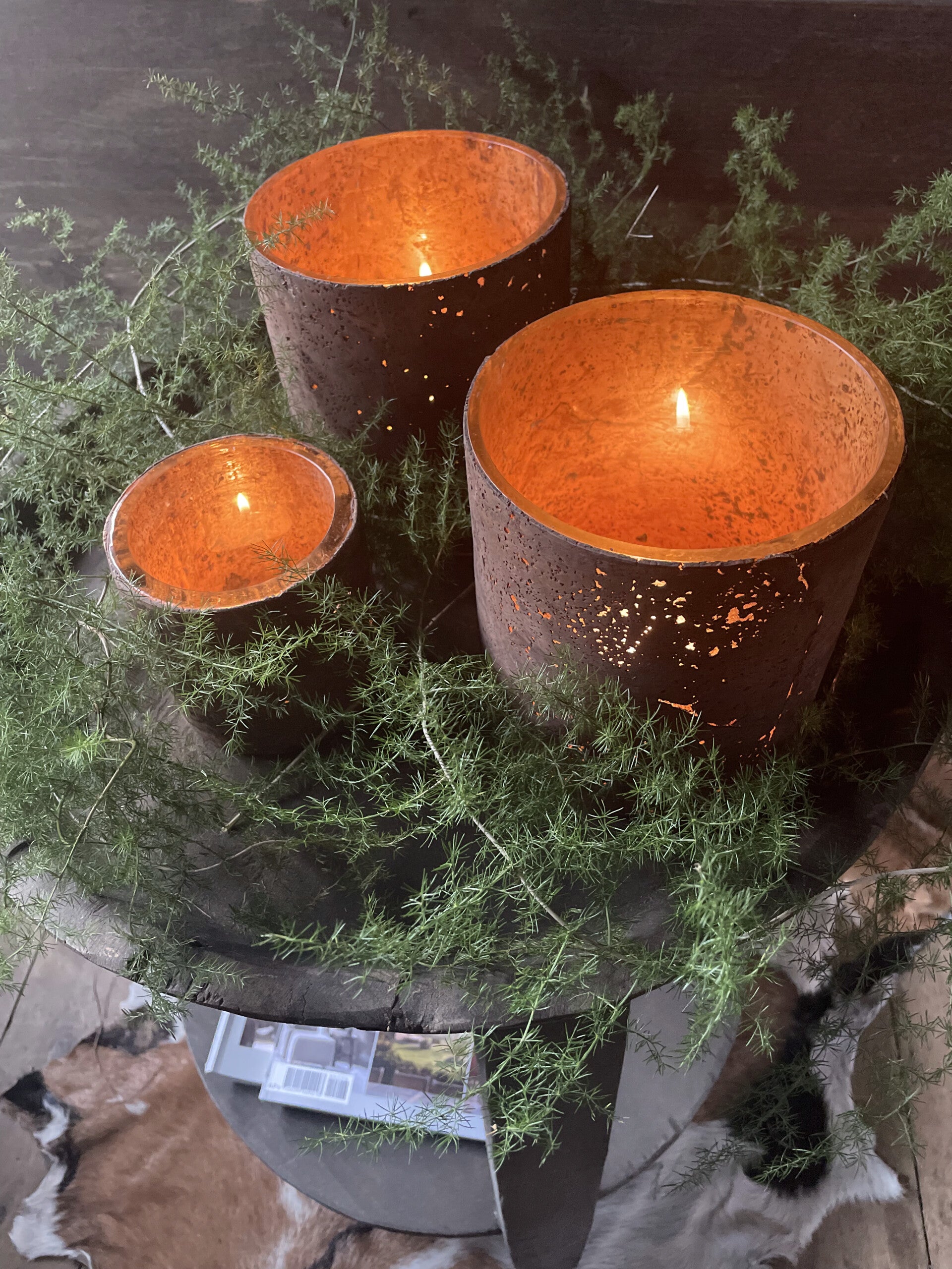 windlicht Bari omringd met kurk