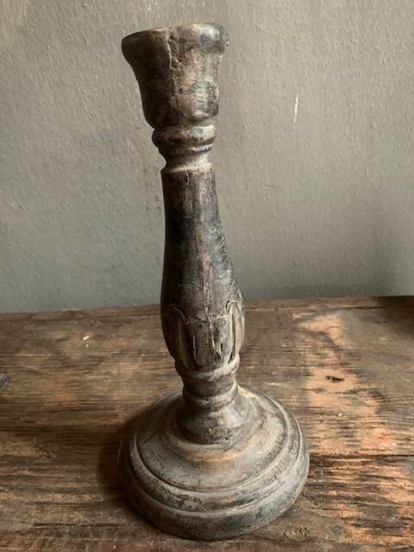 Ronde houten kandelaar