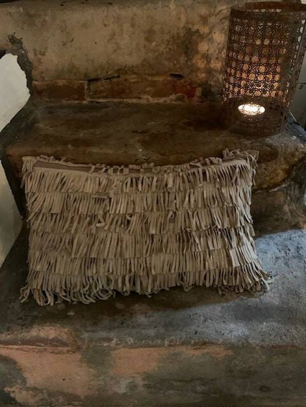 kussen buffalo leer rechthoek