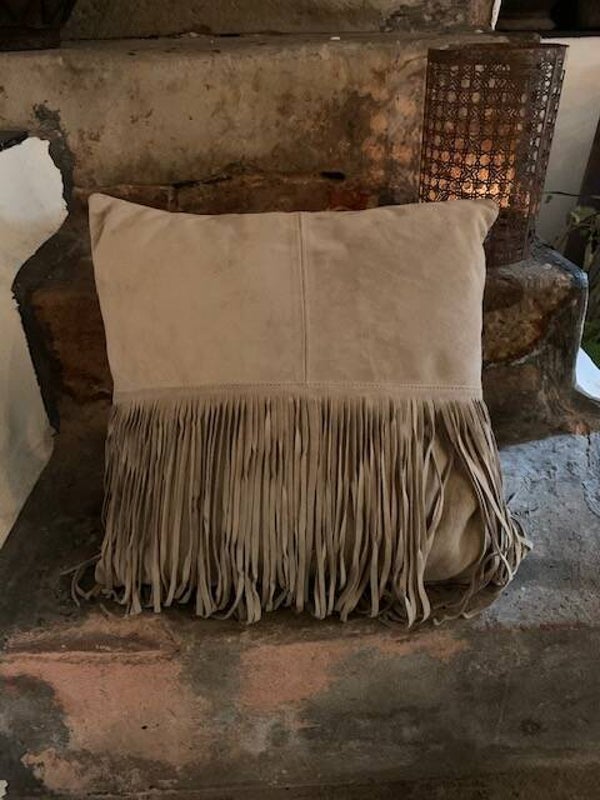 kussen buffalo leer vierkant