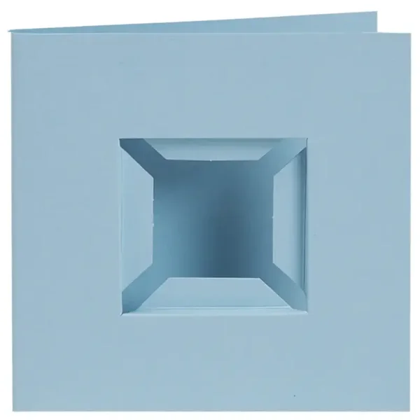 Kaart kleine basisplaat dubbele ril (set van 4) - Voorkant (licht blauw)