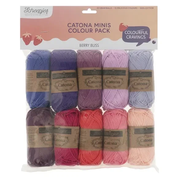 Scheepjes Catona colour pack 10x25g -  Berry Bliss
