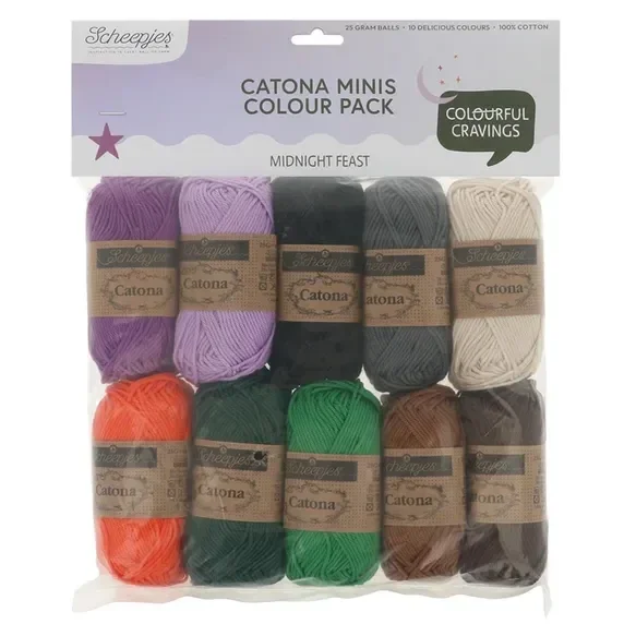 Scheepjes Catona colour pack 10x25g -  Midnight Feast