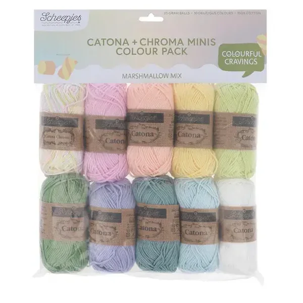 Scheepjes Catona en Chroma colour pack 10x25g - Marshm. Mix