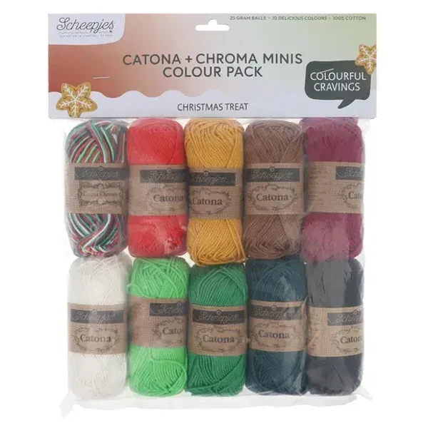 Scheepjes Catona en Chroma colour pack 10x25g - Christm. Tr.
