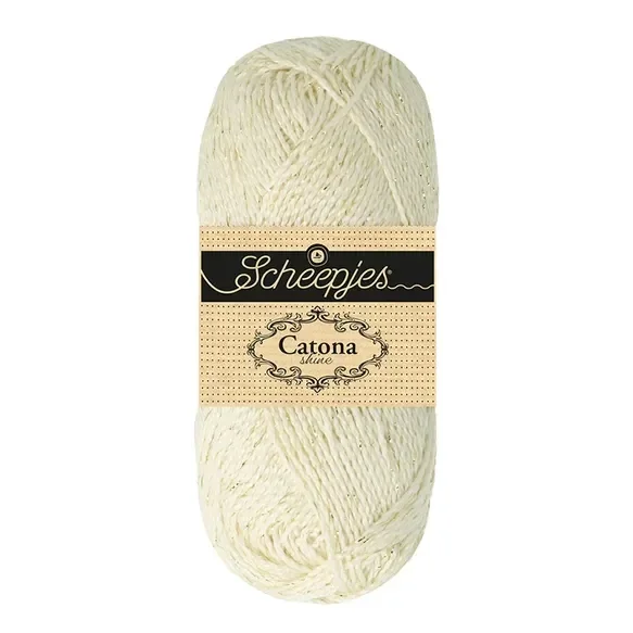 Scheepjes Catona Shine 1x50g - 105-G Bridal White - Gold