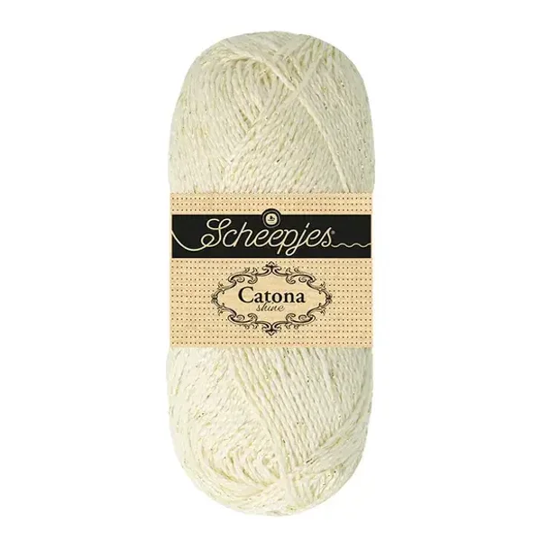Scheepjes Catona Shine 1x50g - 105-G Bridal White - Gold