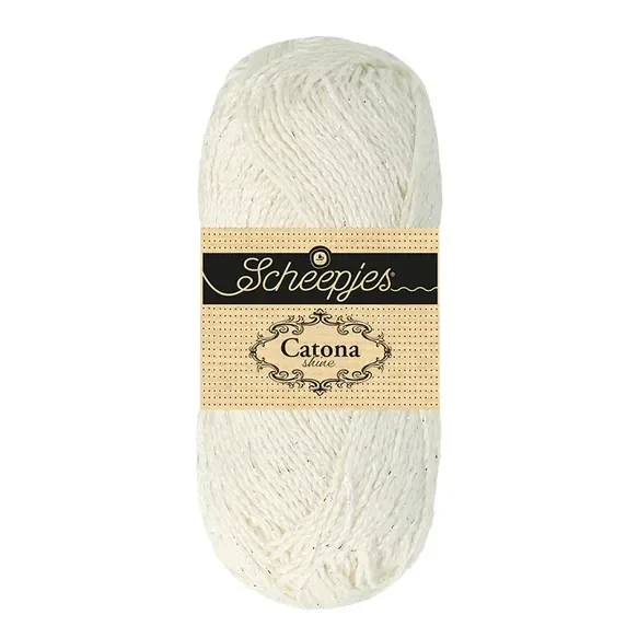 Scheepjes Catona Shine 1x50g - 105-S Bridal White - Silver