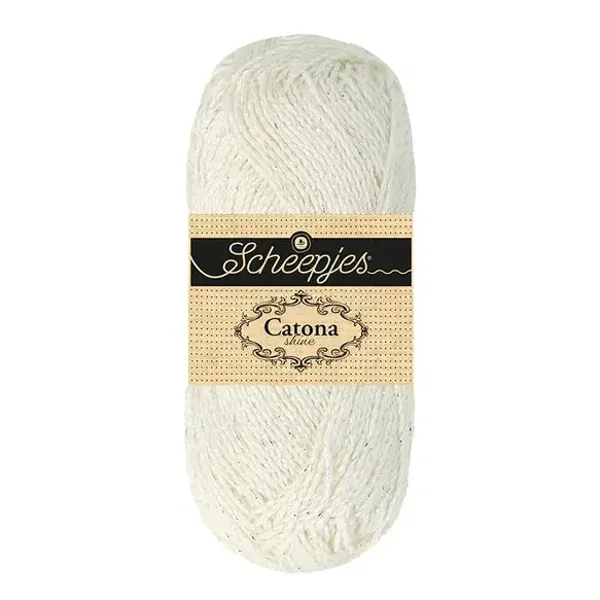 Scheepjes Catona Shine 1x50g - 105-S Bridal White - Silver