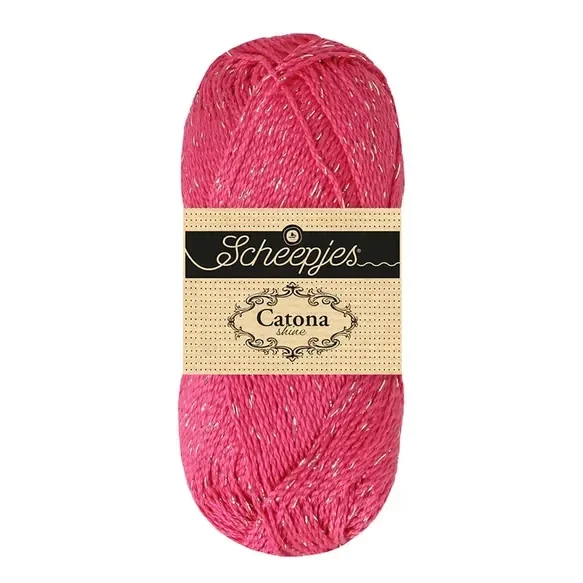 Scheepjes Catona Shine 1x50g - 114-S Shocking Pink - Silver