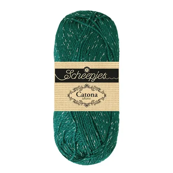 Scheepjes Catona Shine 1x50g - 401-S Dark Teal - Silver