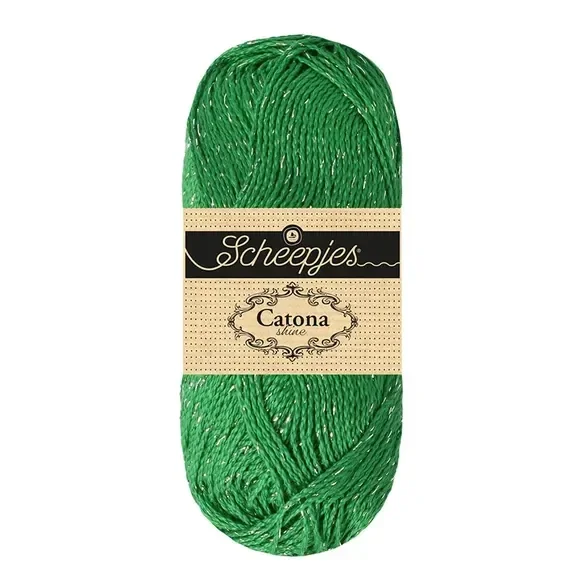 Scheepjes Catona Shine 1x50g - 515-S Emerald - Silver